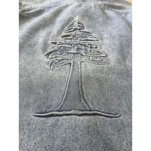 Vintage Heavyweight Denim Shirt M USA Made Tree Back Western Cotton - Picture 4 of 6
